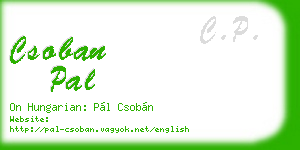 csoban pal business card